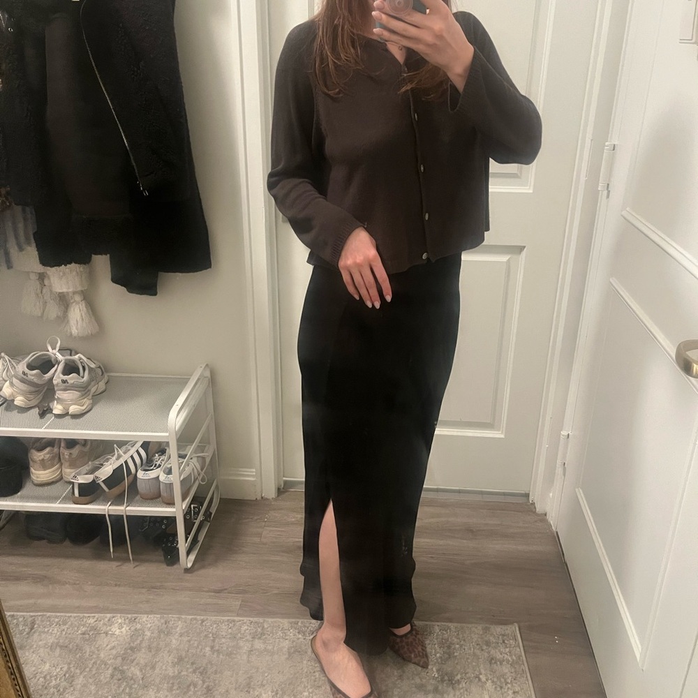 GAP Black Maxi Skirt with Front Slit